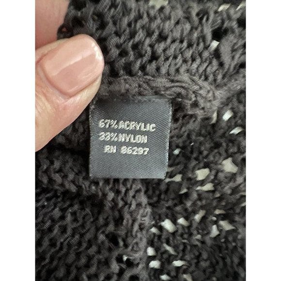 BCBG Max Azria Cardigan Long Line Black Button Up Loose Knit Large Light… - Picture 6 of 7